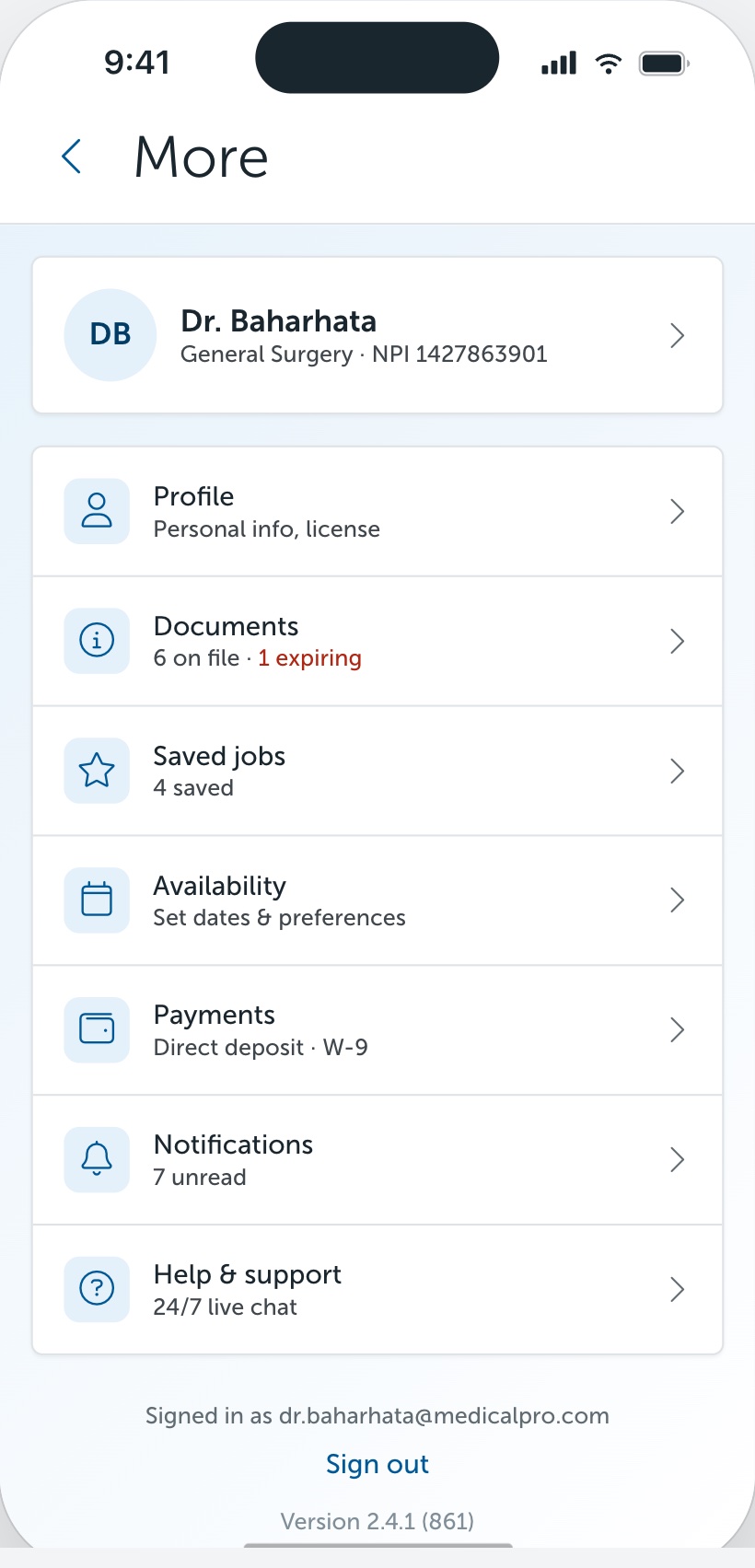 LocumTenens.com — app screen