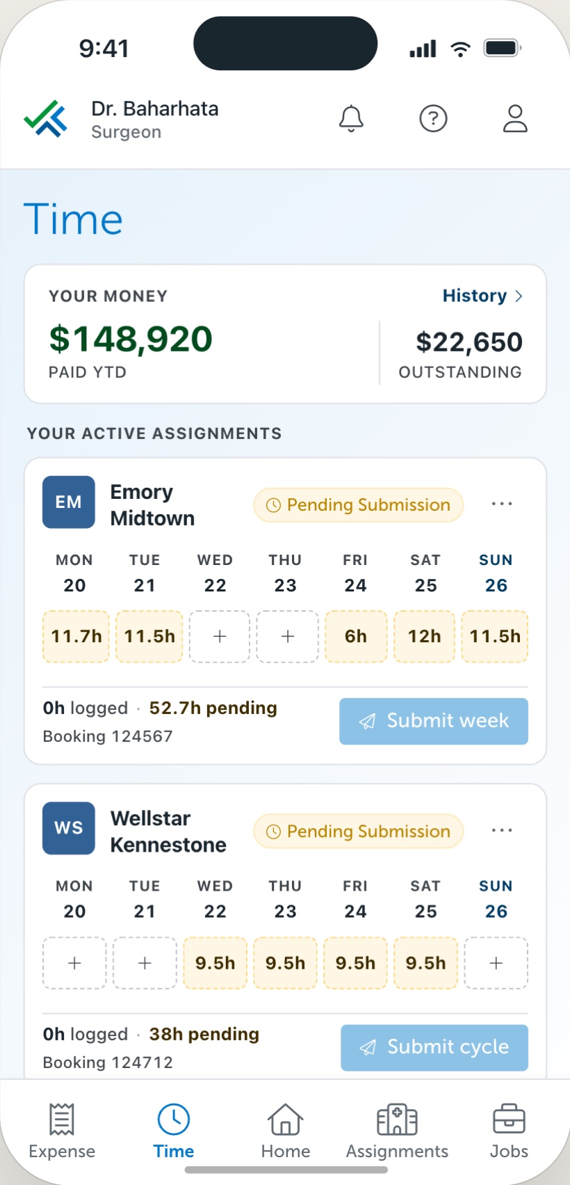 LocumTenens.com — app screen