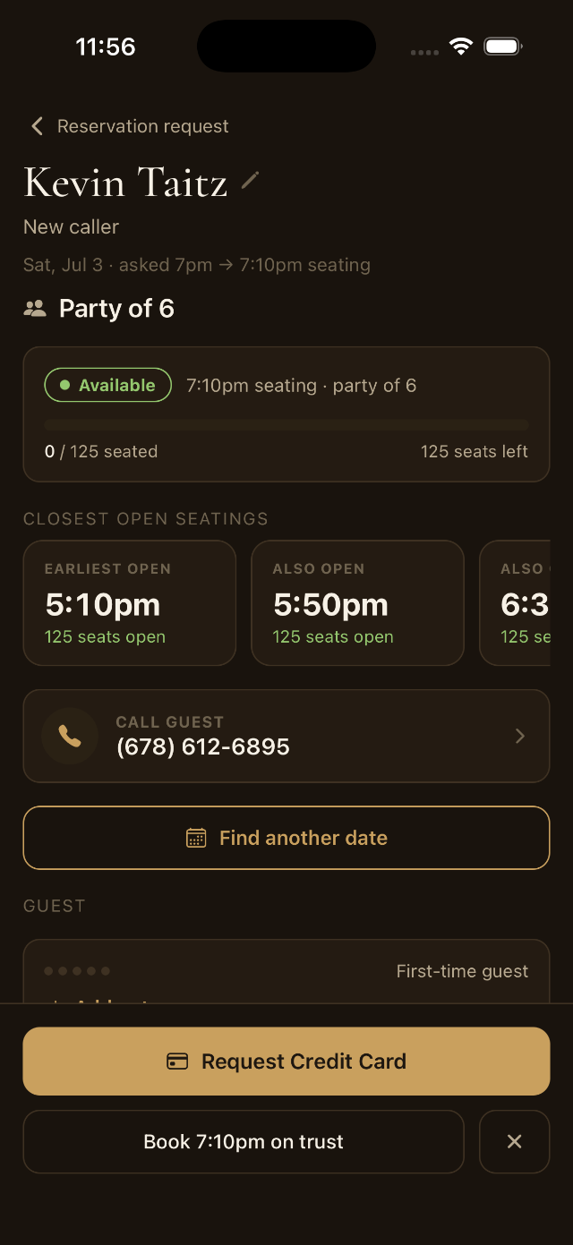 Chef Vola's — app screen