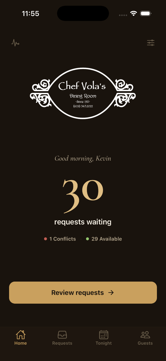 Chef Vola's — app screen