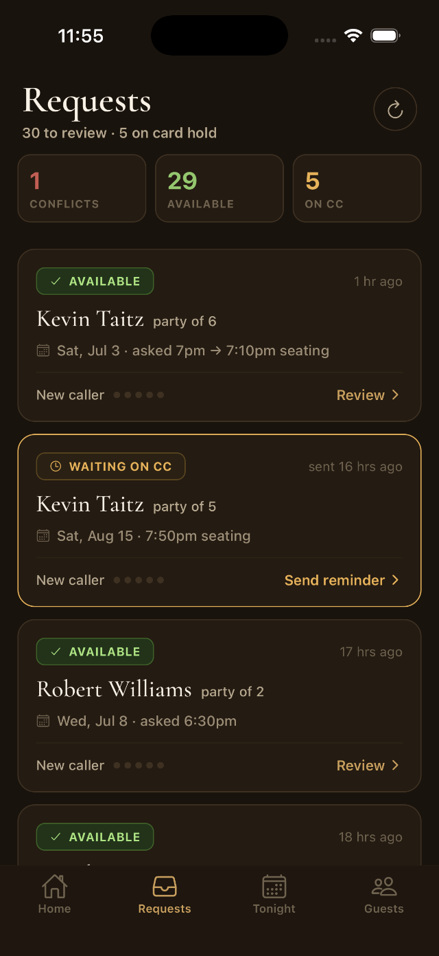 Chef Vola's — app screen